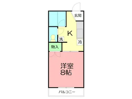 ウエルネス(1K/2階)の間取り写真