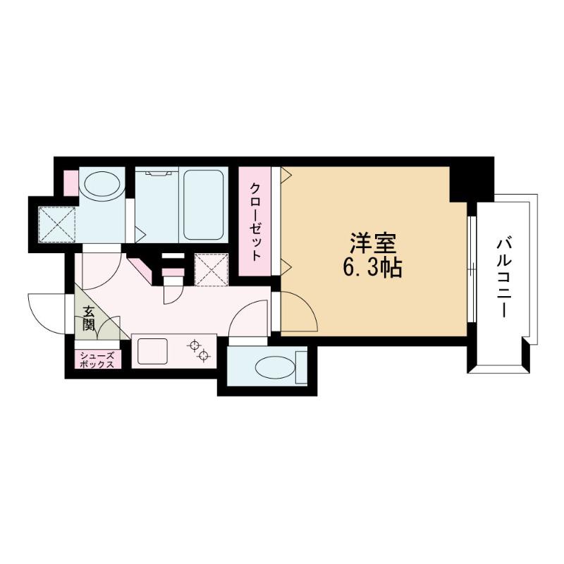 ミラージュパレス北梅田(1K/3階)の間取り写真