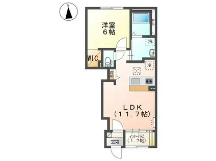 グリーンハーベスト(1LDK/1階)の間取り写真