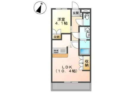 プロニティーMABI2(1LDK/2階)の間取り写真