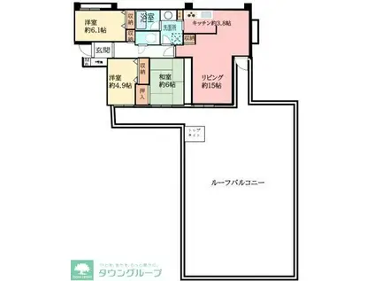 ロイヤルシャトー保土ヶ谷公園(3LDK/6階)の間取り写真