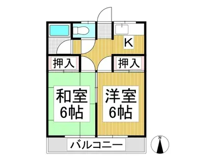 春日ハイツ(2K/2階)の間取り写真