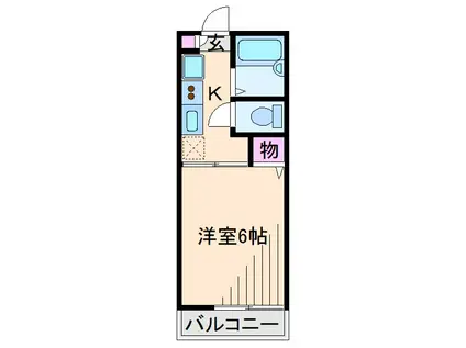 メゾンドグレイス(1K/1階)の間取り写真