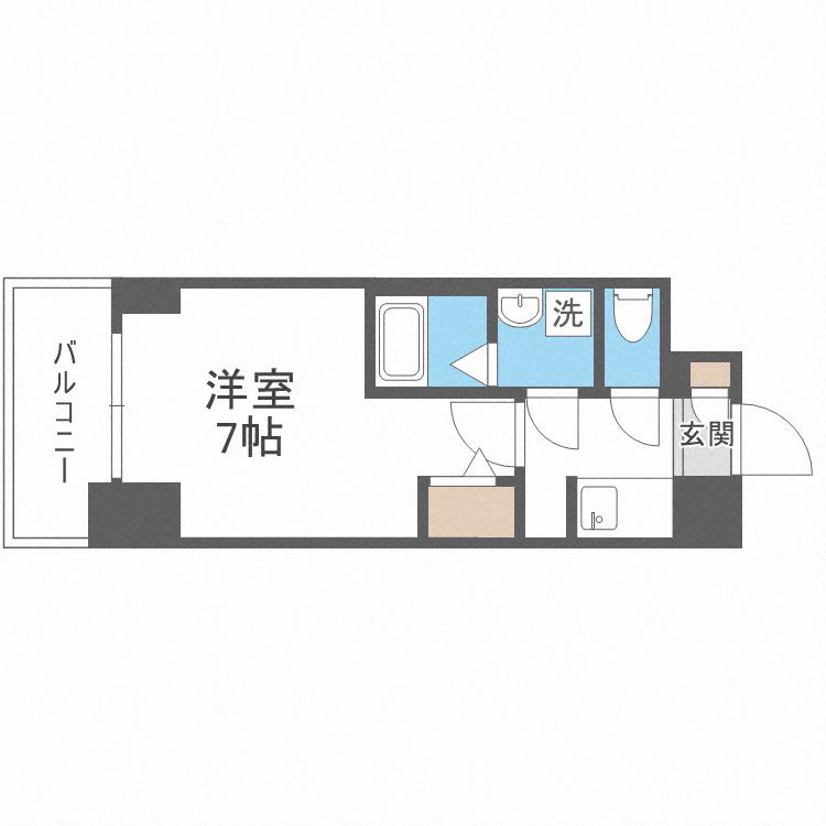 S-RESIDENCE福島玉川DEUX(1K/11階)の間取り写真