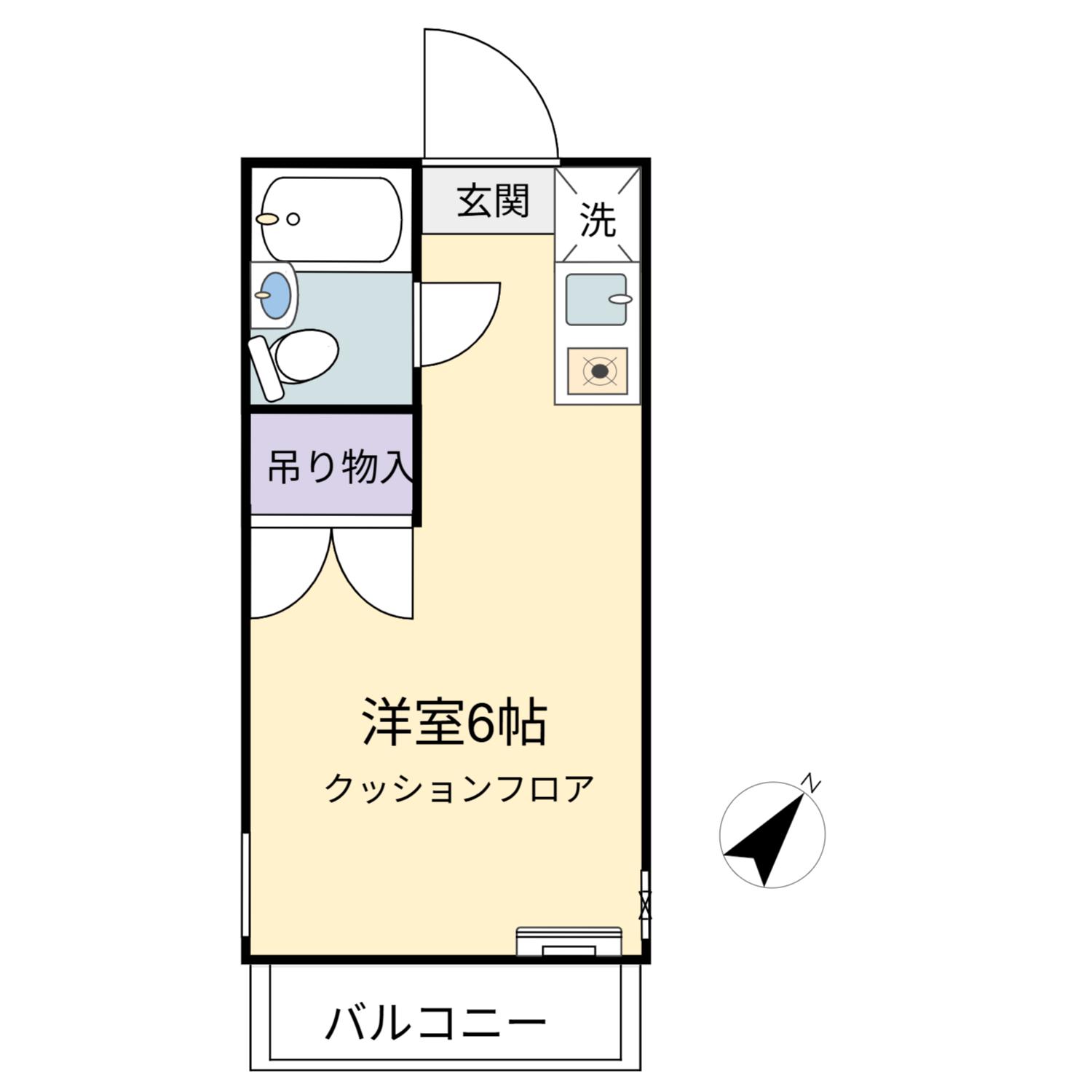 メイプルハウス(ワンルーム/1階)の間取り写真