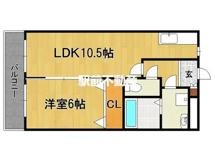 シーベル(1LDK/4階)の間取り写真