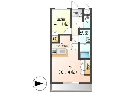 ロイヤル・ツインズ(1LDK/1階)の間取り写真