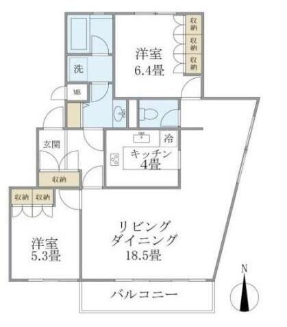 クァドリフォリオ(2LDK/3階)の間取り写真