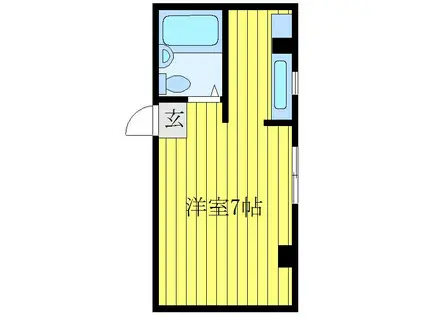 山本ビル(ワンルーム/3階)の間取り写真