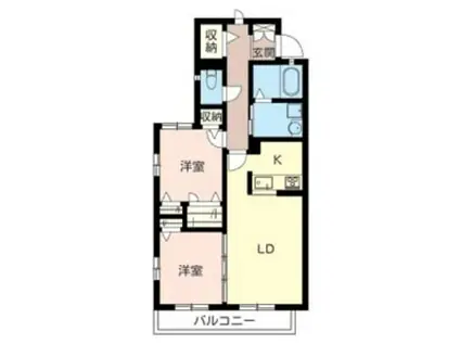 シャーメゾンからたち(2LDK/2階)の間取り写真