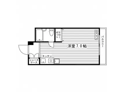 ヴィラ上ヶ原(ワンルーム/3階)の間取り写真