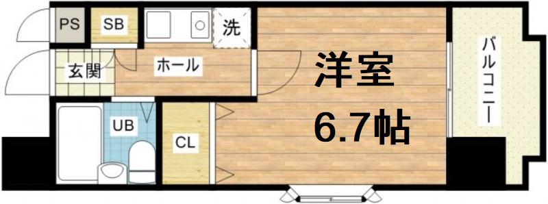 セレッソコート大阪城前(1K/11階)の間取り写真