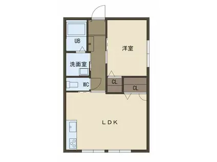 ＪＲ東海道本線 安土駅 徒歩2分 2階建 築30年(1LDK/2階)の間取り写真