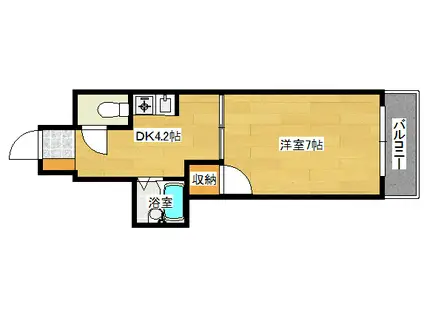 エオス舟入(1DK/4階)の間取り写真