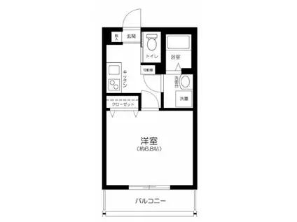 コンフォート川口(1K/1階)の間取り写真