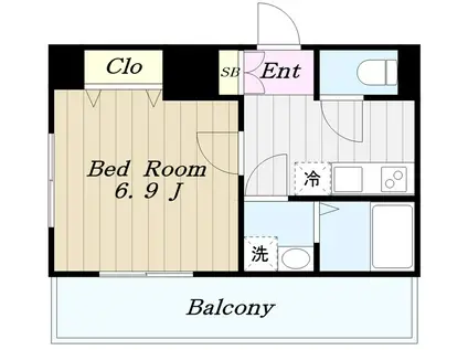 PRIMAL MACHIDA プライマルマチダ(1K/13階)の間取り写真