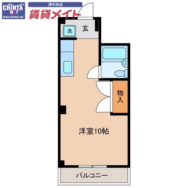 ティアラ桜橋(ワンルーム/2階)の間取り写真