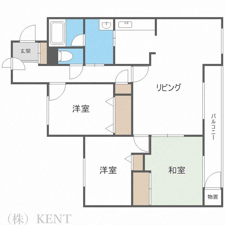 ロピア宮丘公園(3LDK/4階)の間取り写真