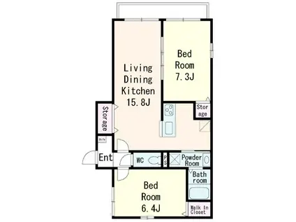 ウィステリア篠崎(2LDK/1階)の間取り写真