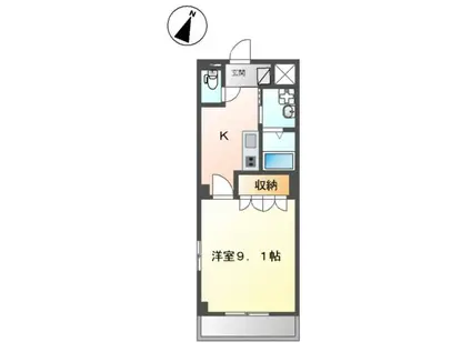 AUTHOR千草II(1K/2階)の間取り写真