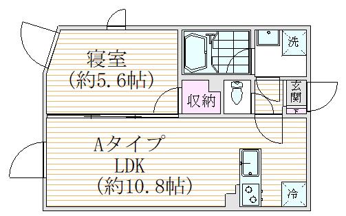 グランピア笹塚(1LDK/1階)の間取り写真