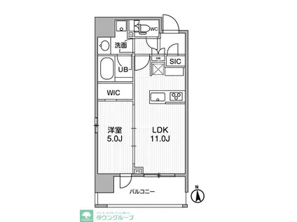 シーズンフラッツ新御徒町イースト(1LDK/6階)の間取り写真