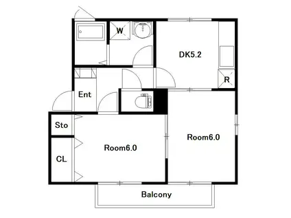 POLARIS(2DK/1階)の間取り写真