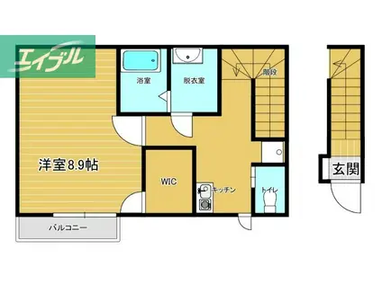 MALLOW 北棟(1K/2階)の間取り写真