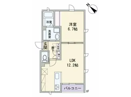 キャトルセゾン(1LDK/1階)の間取り写真