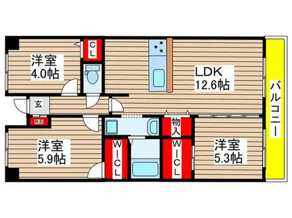 コンフォート津田沼壱番館(3LDK/3階)の間取り写真
