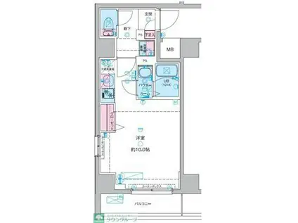 GENOVIA青砥II(ワンルーム/1階)の間取り写真