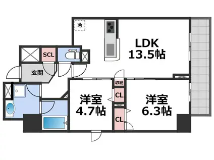 MAISON DE AZURE(2LDK/1階)の間取り写真