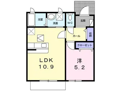 GRADIT PLACE C(1LDK/1階)の間取り写真