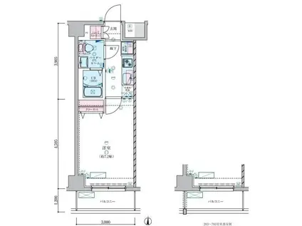 ジェノヴィア蒲田3スカイガーデン(1K/2階)の間取り写真