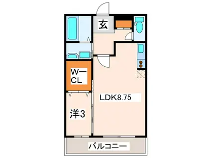 メゾンミューA B(1LDK/1階)の間取り写真