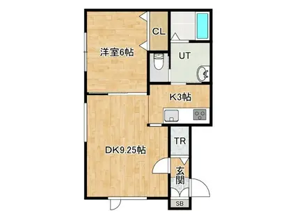 FAB豊岡(1LDK/1階)の間取り写真