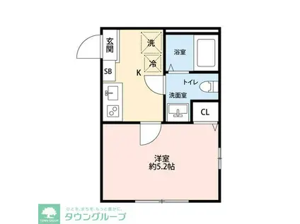 KEEP LAGOON桜ヶ丘(1K/2階)の間取り写真