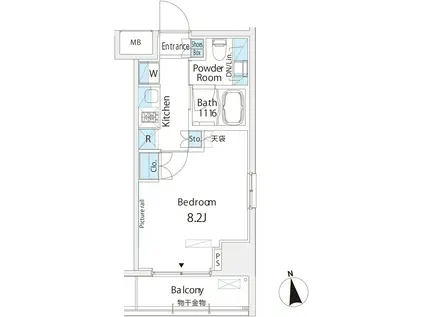 ベルヴュー浅草橋(1K/3階)の間取り写真