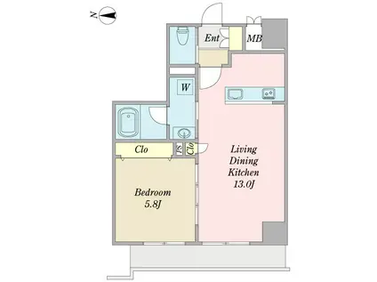 URBANCLOUDIZUMI(1LDK/4階)の間取り写真