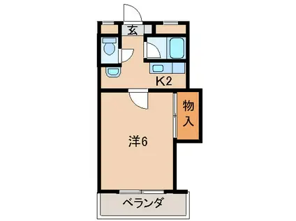 モアナルーム(1K/1階)の間取り写真