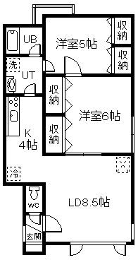 アスティ2・5(2LDK/1階)の間取り写真