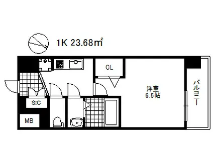 アルティザ王子公園ディーシー(1K/7階)の間取り写真