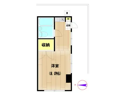 磯部マンション(ワンルーム/1階)の間取り写真