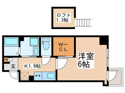 VERT HILLS立石(1K/4階)の間取り写真