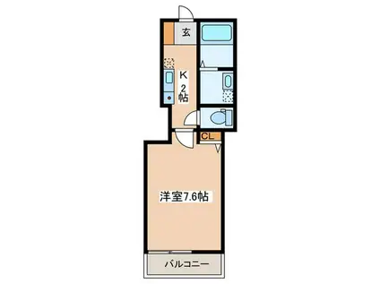 ルミエールいずみ中央(1K/3階)の間取り写真