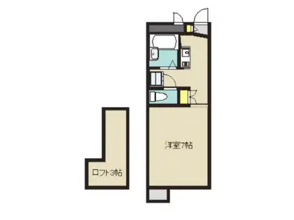 カーサドマーニ(1K/2階)の間取り写真