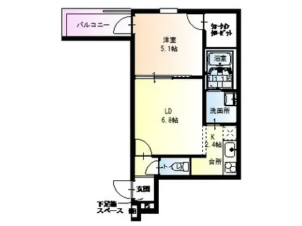 フジパレス守口VII番館(1LDK/2階)の間取り写真