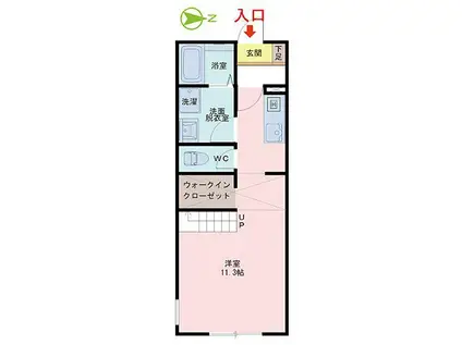 エルクオル経田(ワンルーム/1階)の間取り写真