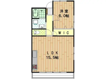 カネカ坂本第3マンション(1LDK/1階)の間取り写真