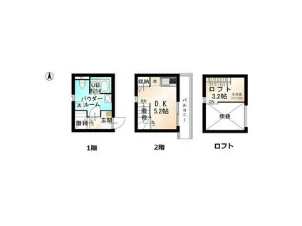 ARMYII(ワンルーム/1階)の間取り写真